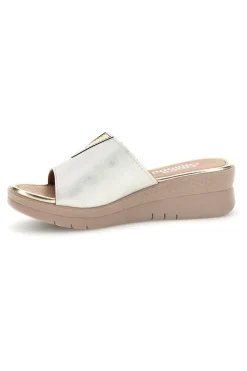 Ciabatte Bianco Dettagli Metallizzati 8551-LINEA COMODA Hot