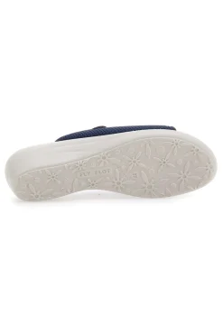 Ciabatte blu a punta aperta con sottopiede in pelle T4429FE-FLY FLOT Clearance