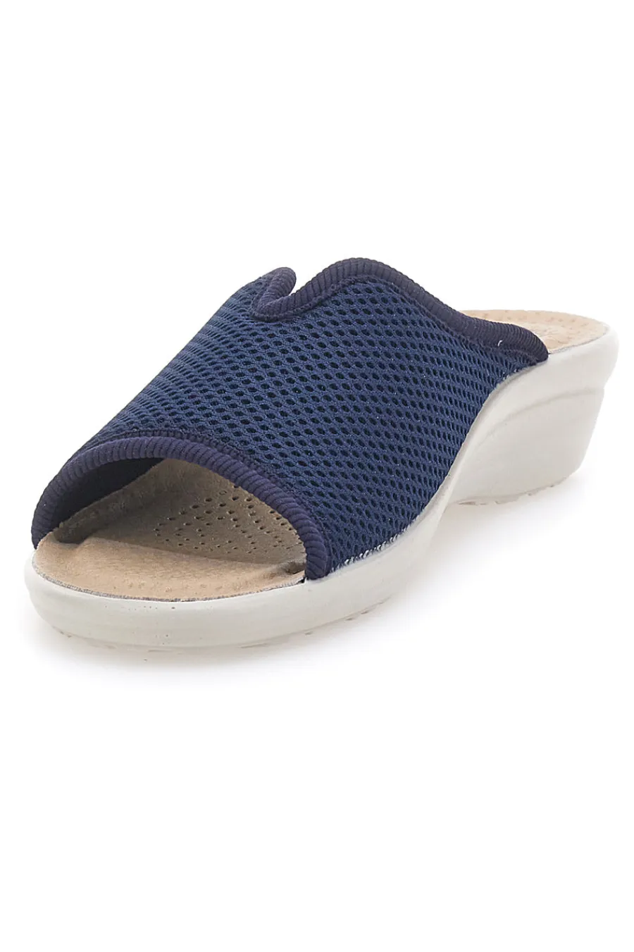 Ciabatte blu a punta aperta con sottopiede in pelle T4429FE-FLY FLOT Clearance