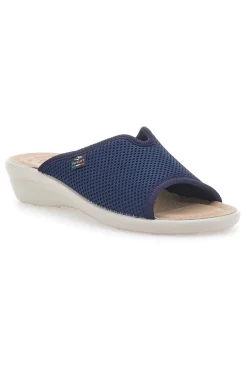 Ciabatte blu a punta aperta con sottopiede in pelle T4429FE-FLY FLOT Clearance