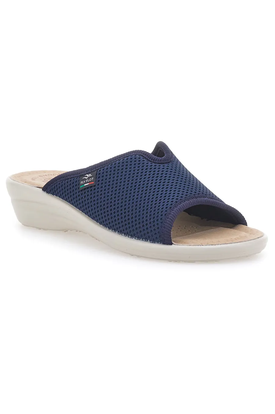 Ciabatte blu a punta aperta con sottopiede in pelle T4429FE-FLY FLOT Clearance