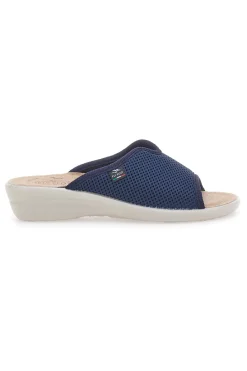 Ciabatte blu a punta aperta con sottopiede in pelle T4429FE-FLY FLOT Clearance