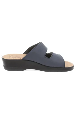 Ciabatte blu con sottopiede in vera pelle, fodera Air Flot e antiscivolo 90630J86CE-FLY FLOT