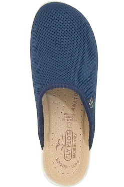 Ciabatte blu con sottopiede in pelle T4368FE-FLY FLOT