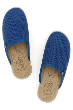 Ciabatte Blu con Sottopiede in Pelle 83368FE-FLY FLOT Discount