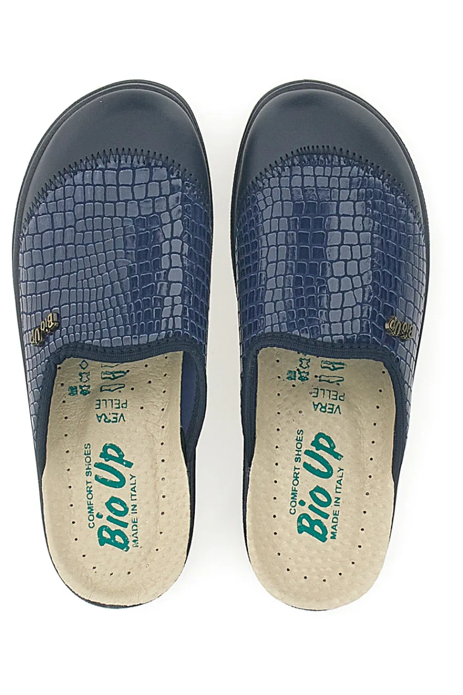 Ciabatte Blu con Tomaia in Pelle Effetto Lucido 753-BIO UP Hot