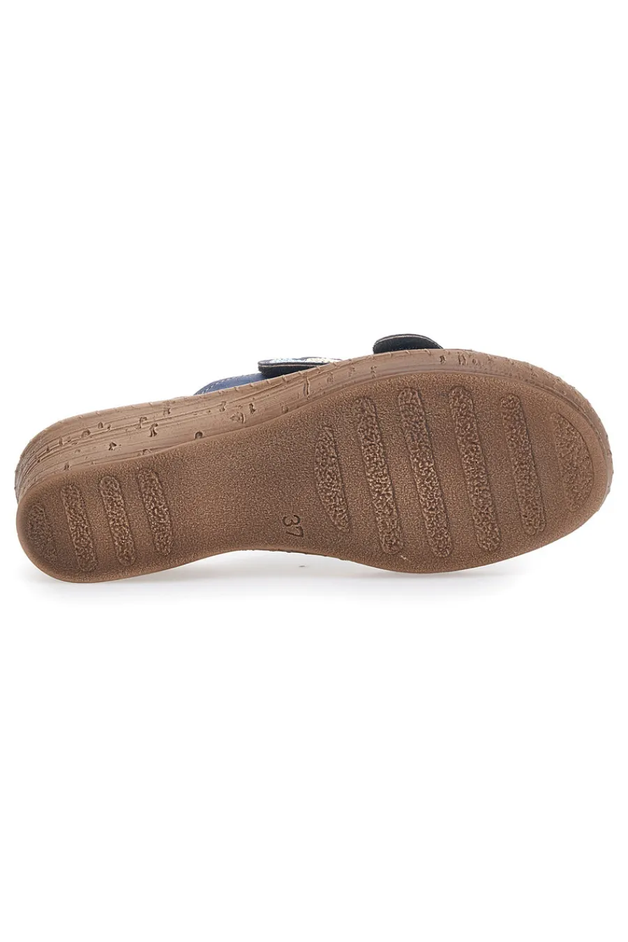 Ciabatte Blu Con Zeppa e Strappo in Velcro 2675-INBLU