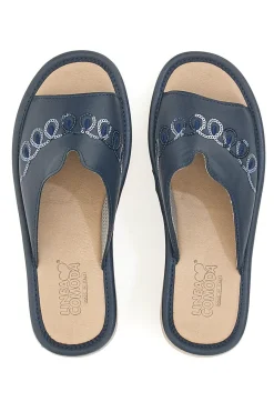 Ciabatte Blu Con Zeppa Made In Italy 7226-LINEA COMODA Outlet