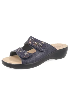 Ciabatte blu in vera pelle anatomiche 90T50B18CE-FLY FLOT Best