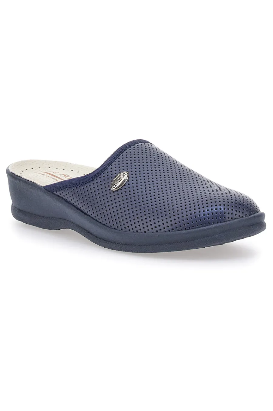 Ciabatte Blu Made In Italy Con Plantare In Vera Pelle 824100-LE SOFT Outlet