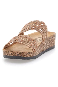 Ciabatte Cammello con doppia fascia decorata con strass 14226-PRIMA RIGA Best