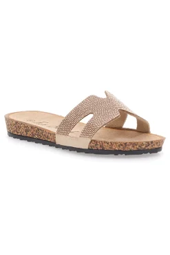 Ciabatte Champagne con Fascia Glitterata 13523-FUN BEACH Hot