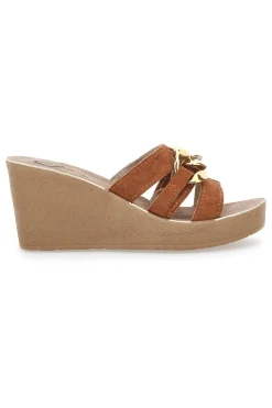 Ciabatte con Zeppa 106 Cognac-GAIA MANIA Outlet