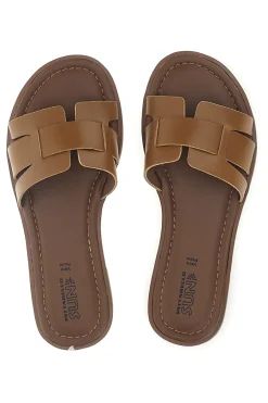 Ciabatte cuoio con fasce intrecciate TIMA641-PITTARELLO SUN Hot