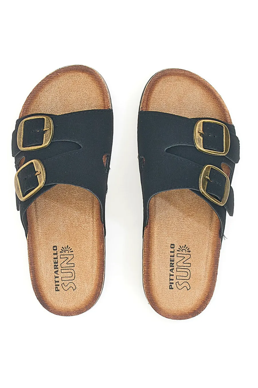 Ciabatte da donna nere con doppia fibbia Pittarello FC2084J1-PITTARELLO SUN Outlet