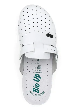 Ciabatte da Lavoro Bianche in Pelle 6205-BIO UP Clearance