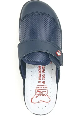 Ciabatte Da Lavoro Blu Vera Pelle Made In Italy 1568-MRS CHEF Best