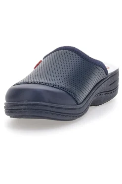 Ciabatte Da Lavoro Blu Vera Pelle Made In Italy 553-MRS CHEF