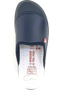 Ciabatte Da Lavoro Blu Vera Pelle 553-MRS CHEF