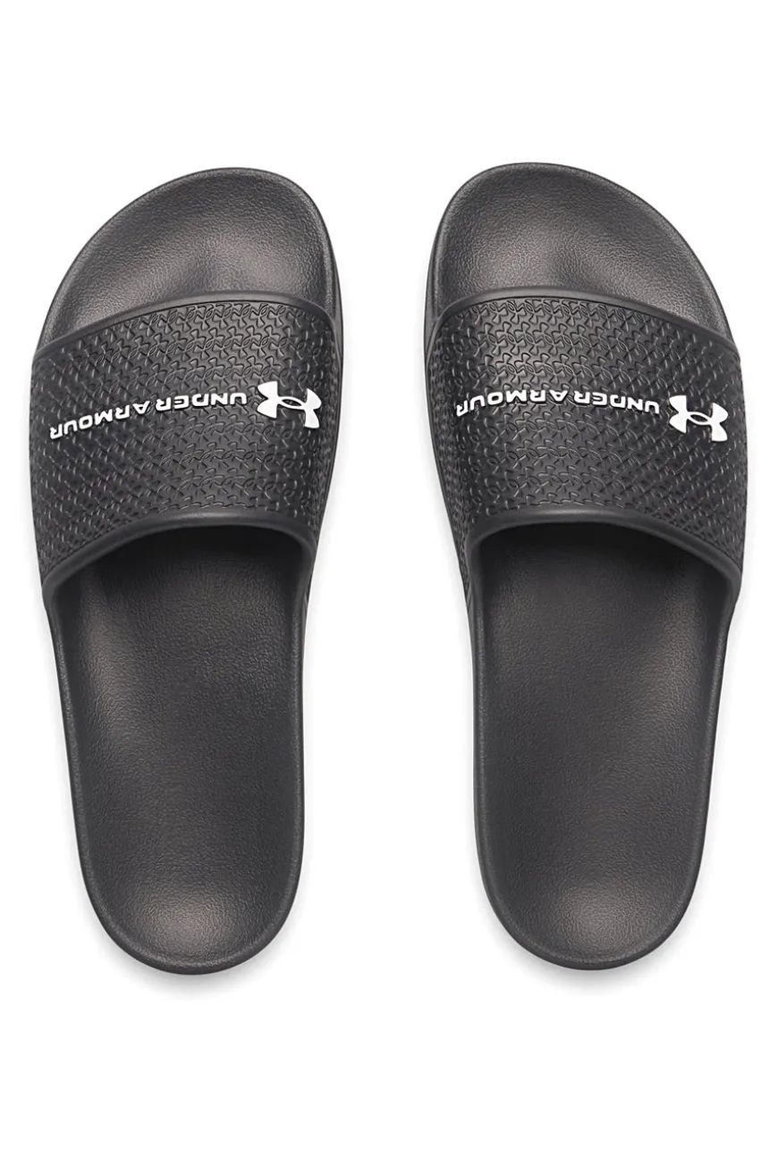 Ciabatte da piscina nere con fascia logata Under armour 6007528 001