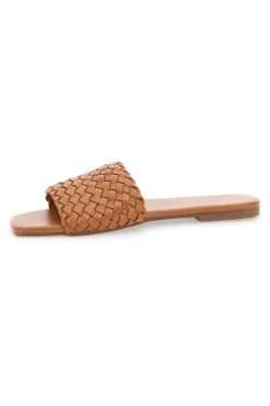 Ciabatte Flat Cognac Con Fascia Incrociata 5410-MON DIEU Best