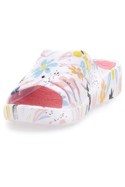 Ciabatte floreali multicolor con fascia incrociata 711-2T2L