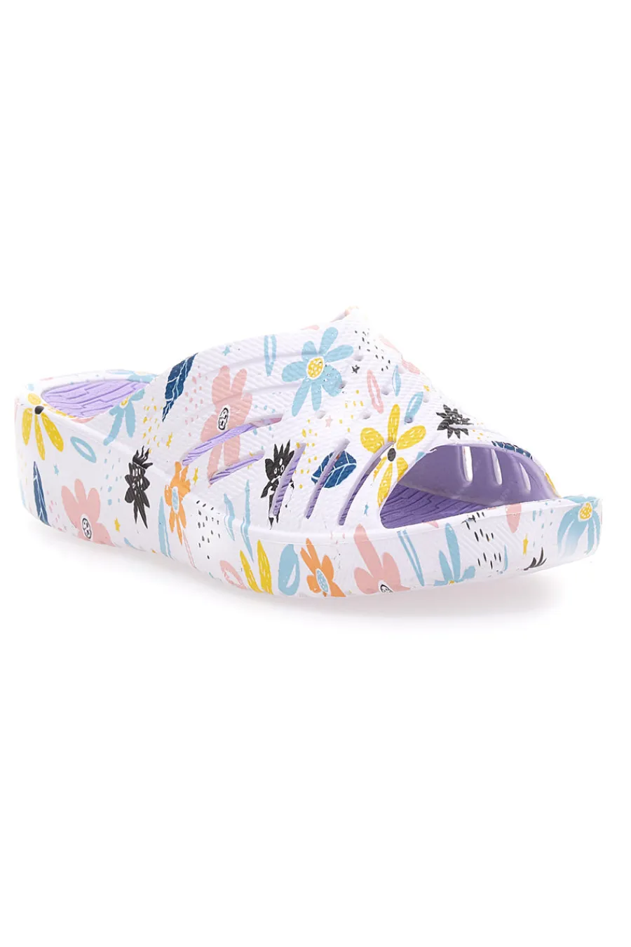 Ciabatte floreali multicolor fascia incrociata 711-2T2L