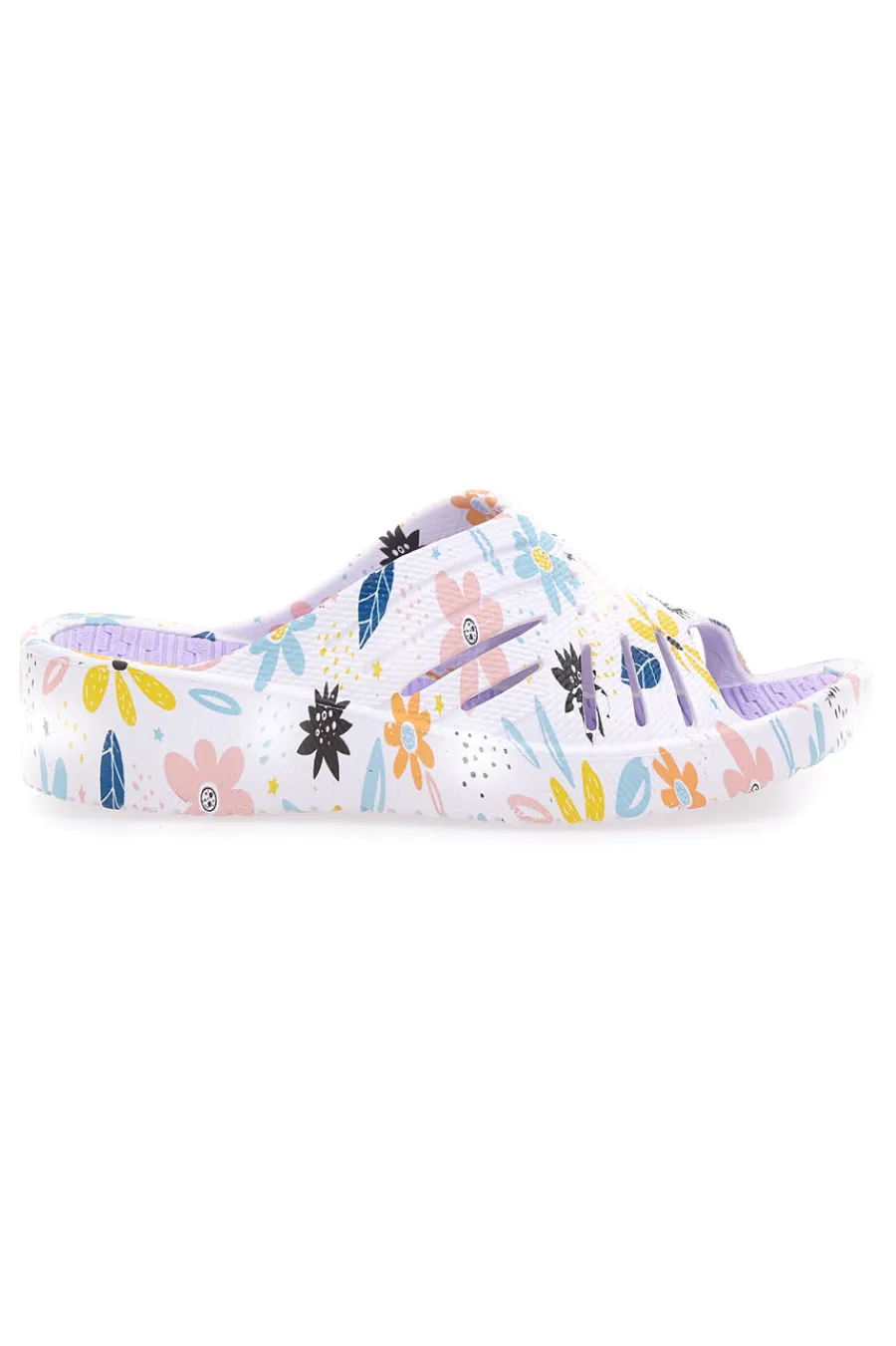 Ciabatte floreali multicolor fascia incrociata 711-2T2L