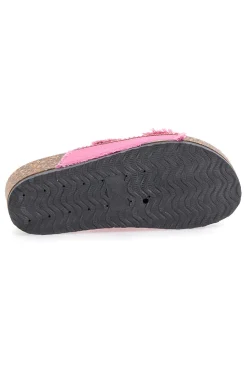 Ciabatte fucsia platform con perline multicolor APY66-DAME ROSE New