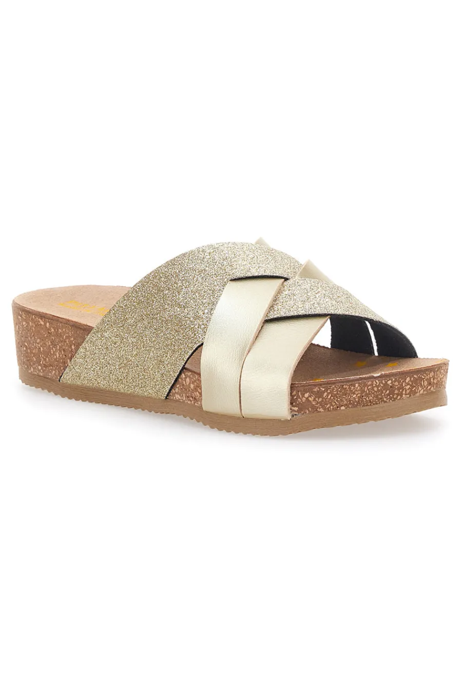 Ciabatte Gold con Glitter 293520-PITTARELLO BIO Clearance