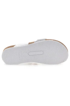 Ciabatte Infradito Bianche e Argento con Sottopiede in Pelle 293A311SR-PITTARELLO ECO Discount