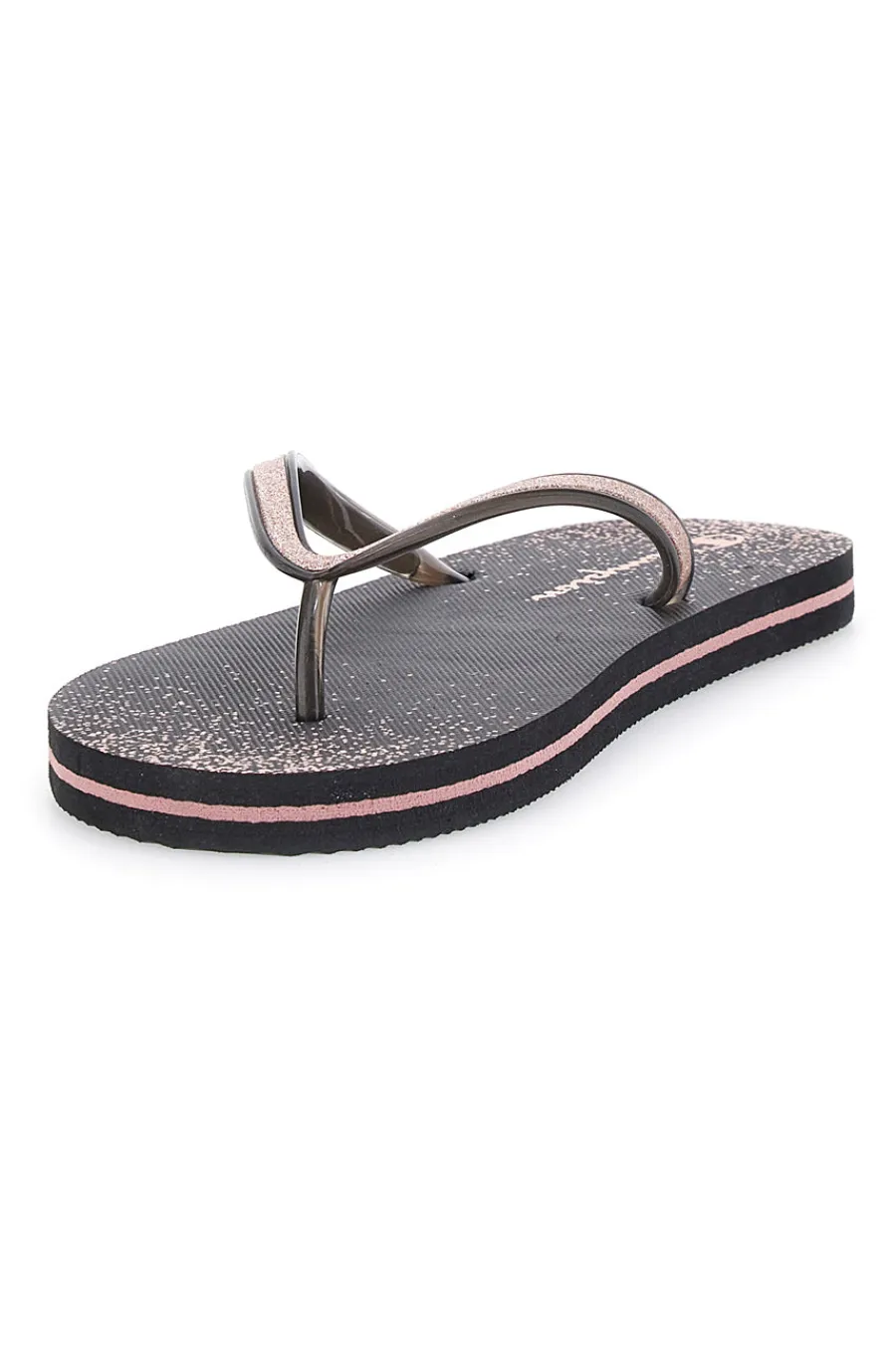 Ciabatte Infradito in Gomma nere con Glitter Sparkling-CHAMPION New