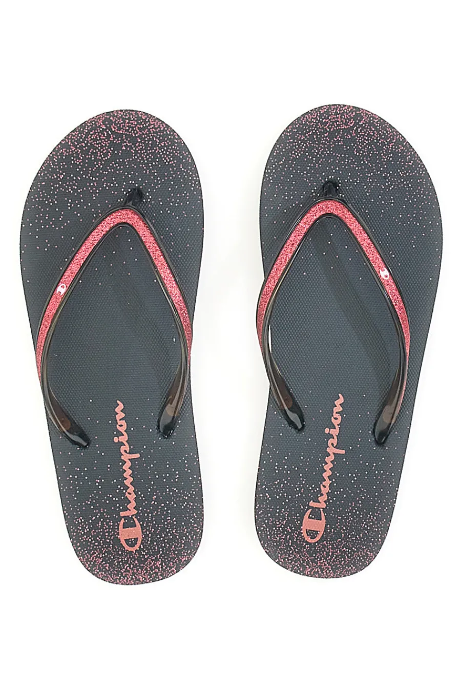 Ciabatte Infradito nere con glitter e logo 11825-CHAMPION Outlet
