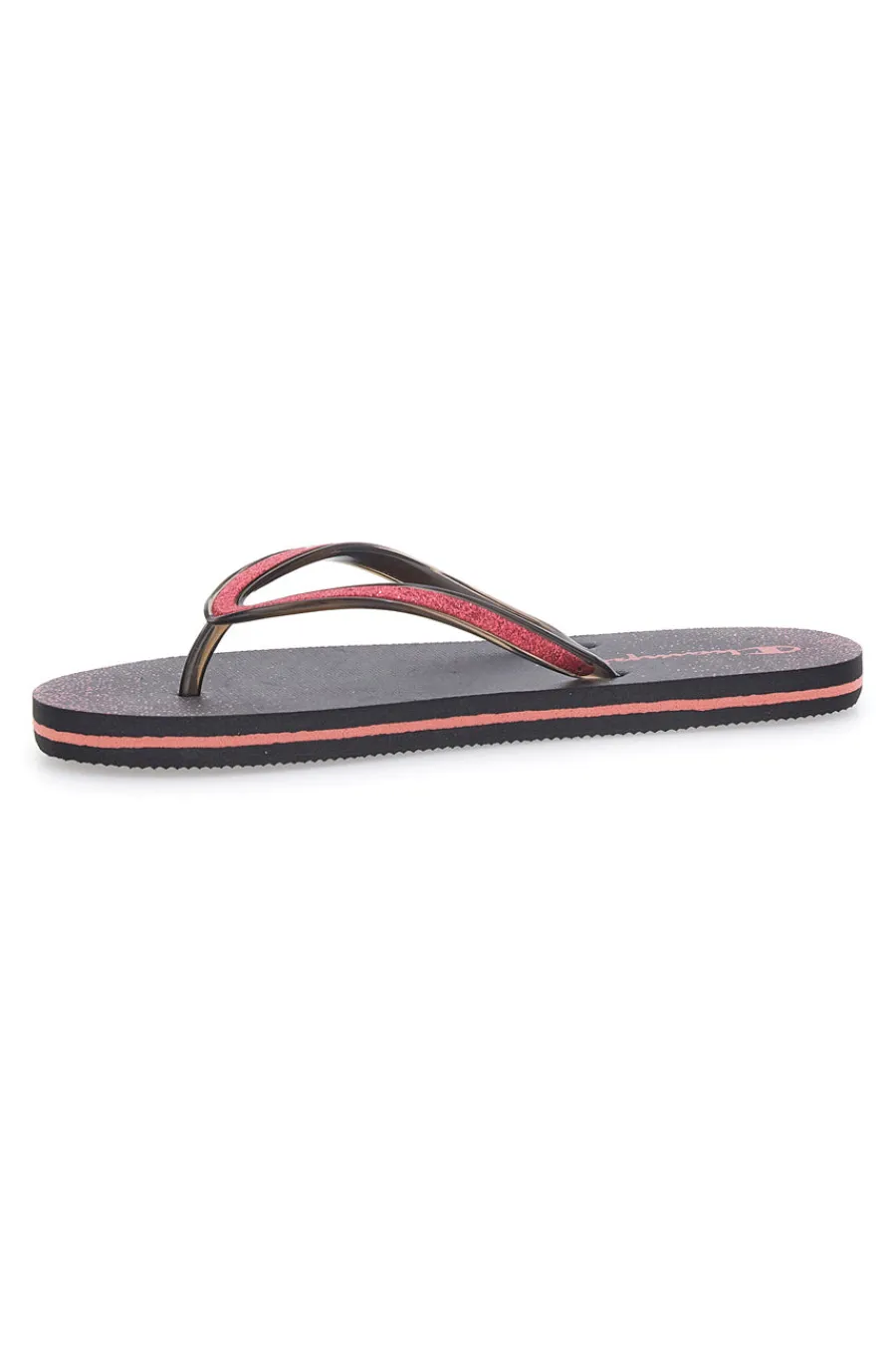 Ciabatte Infradito nere con glitter e logo 11825-CHAMPION Outlet