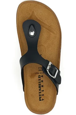 Ciabatte Infradito Nere in Vera Pelle Made in Italy 335A2177SR-PITTARELLO TIERRA Outlet