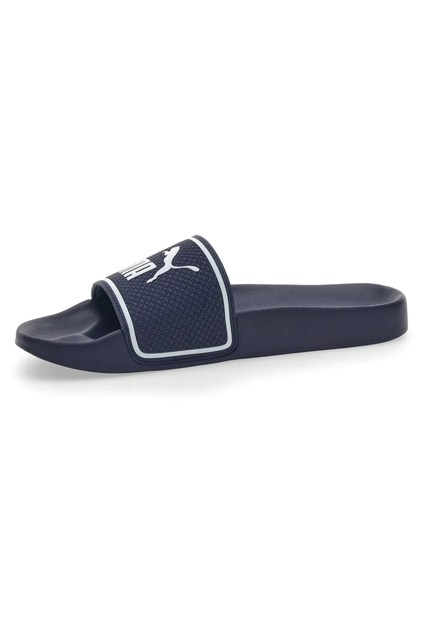 Ciabatte in Gomma Blu con Maxi Logo Puma Leadcat 2.0 JR