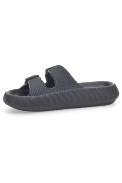 Ciabatte in gomma nere con doppio cinturino e fibbie regolabili ILY02-2T2L Outlet
