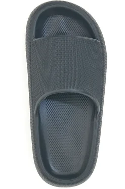 Ciabatte in gomma nere con fascia piena design minimal-2T2L Outlet