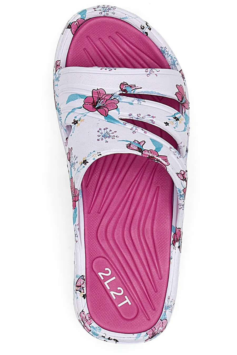 Ciabatte in Gomma 2T2L 472 Bianche e Rosa-LOTTO Discount