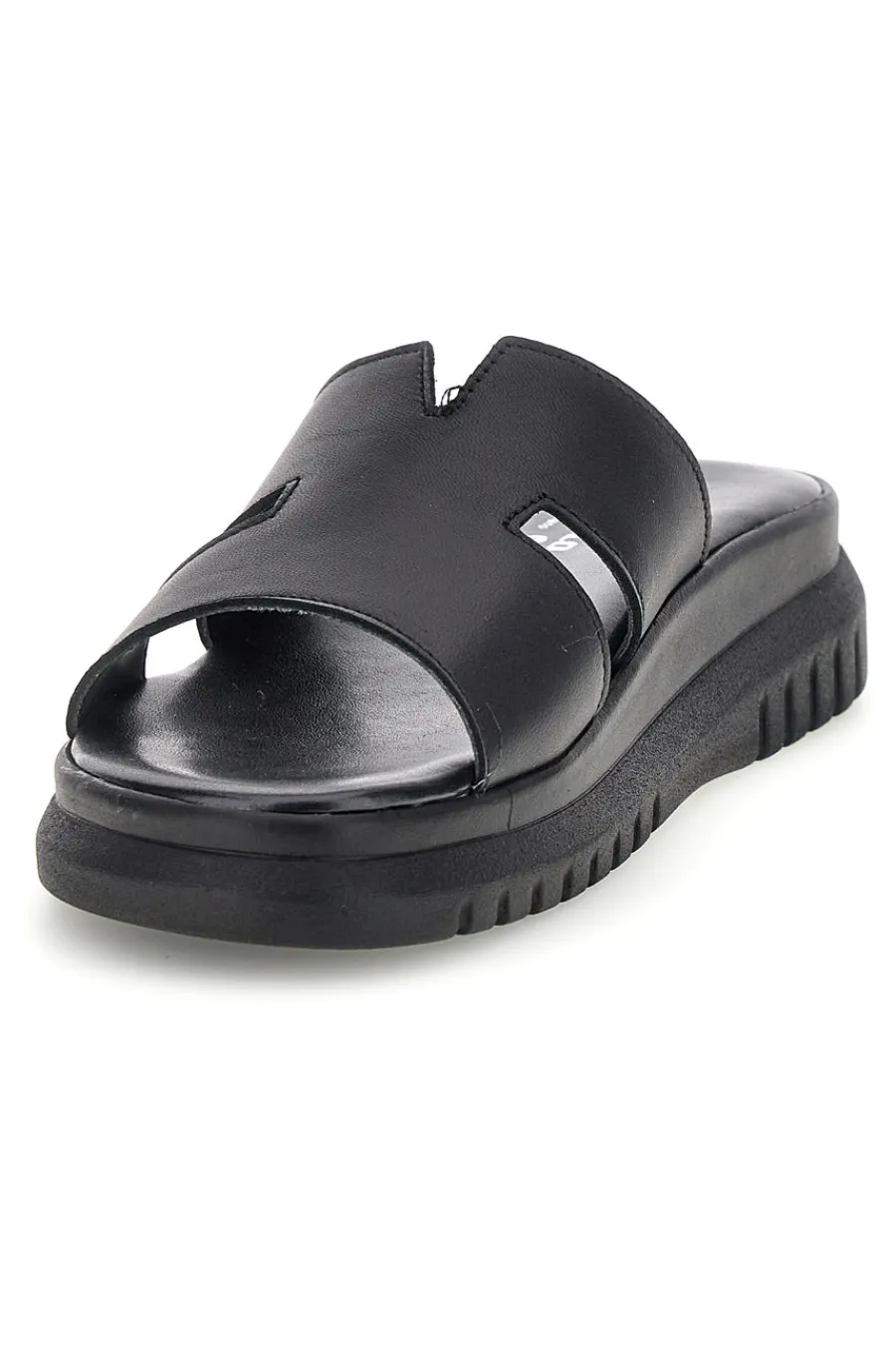 Ciabatte in pelle nero a fasce 32811926-PITTARELLO New