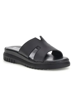 Ciabatte in pelle nero a fasce 32811926-PITTARELLO New
