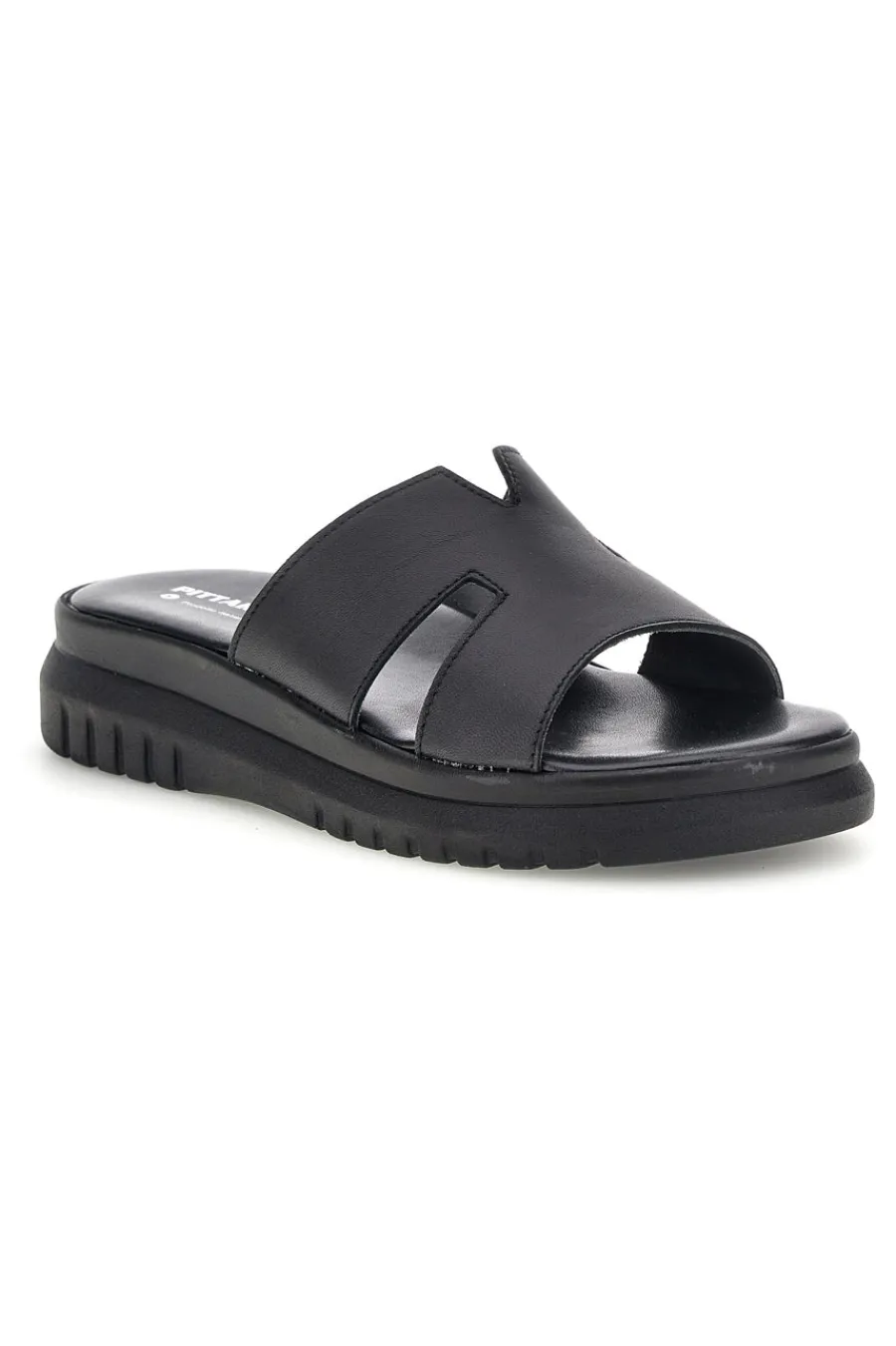Ciabatte in pelle nero a fasce 32811926-PITTARELLO New