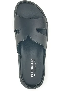 Ciabatte in pelle nero a fasce 32811926-PITTARELLO New