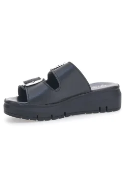 Ciabatte in vera pelle nere con fibbie 35801919-PITTARELLO LOVE Outlet