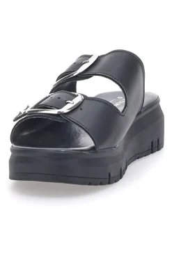 Ciabatte in vera pelle nere con fibbie 35801919-PITTARELLO LOVE Outlet