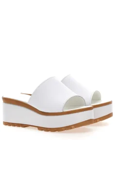 Ciabatte in Vere Pelle Bianche 3000101-PITTARELLO LOVE Outlet