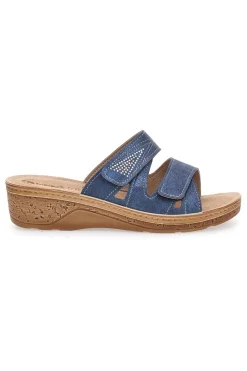 Ciabatte Jeans Con Strappi in Velcro 04 PV-INBLU Outlet
