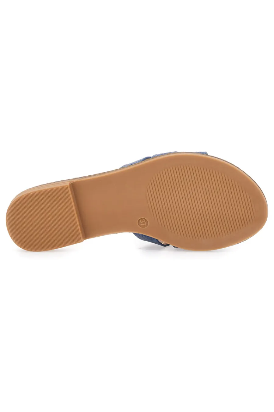 Ciabatte Jeans Con Suola Flat e Dettaglio Oro 19469-THE FIRST Clearance