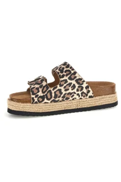 Ciabatte leopardate con doppia fibbia S11Y279-SUPERGA New