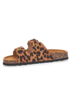 Ciabatte leopardate con doppia fibbia e plantare anatomico SR007-PITTARELLO SUN Clearance